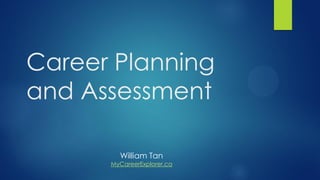 Career Planning
and Assessment
TECK L. TAN

 