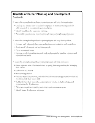 Career Planning and Development Participant Guide | PDF