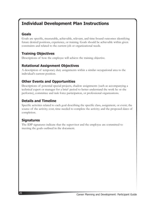 Career Planning and Development Participant Guide | PDF