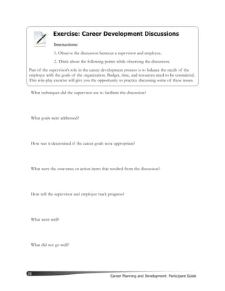 Career Planning and Development Participant Guide | PDF