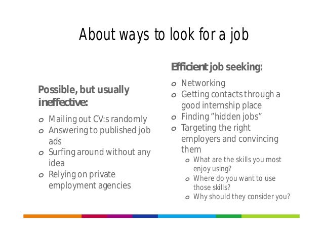 career planning and job seeking what skills do jobs look for