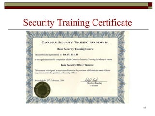 Security Training Certificate 