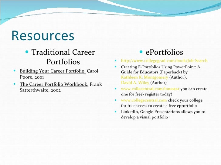 how to create a career portfolio