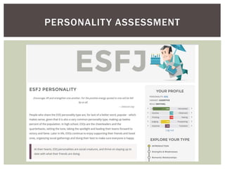 PERSONALITY ASSESSMENT 
 