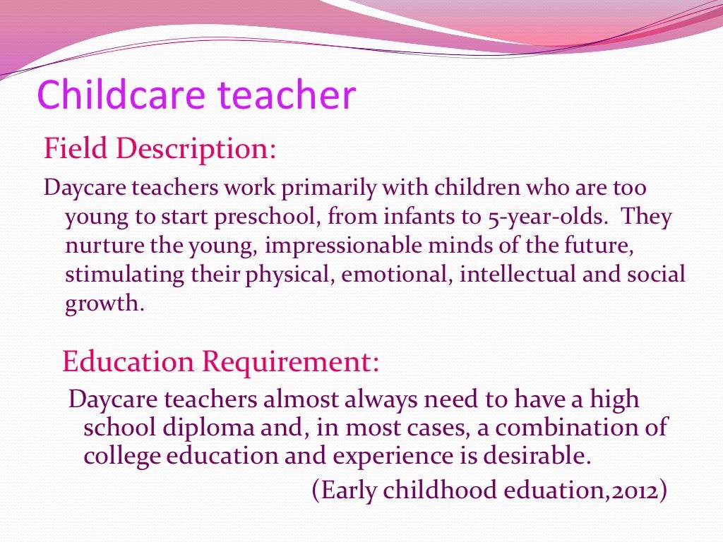 Career possibilities for early childhood education