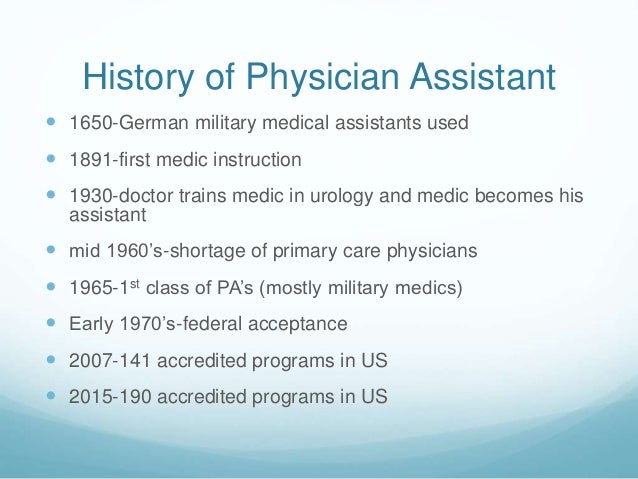 medical assistant history