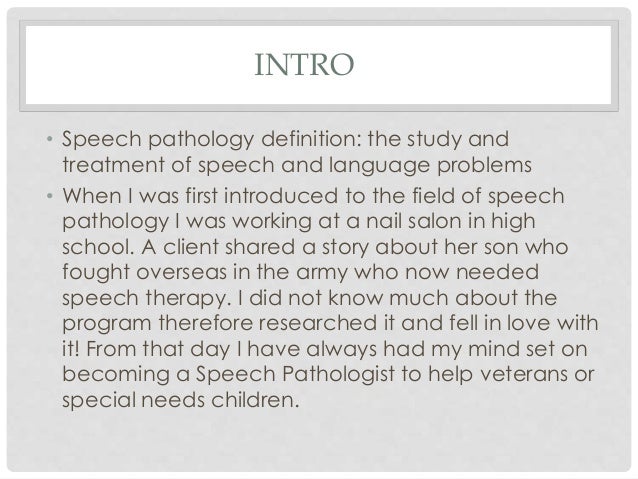 speech pathology career