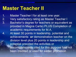 DepED Master Teacher I and II