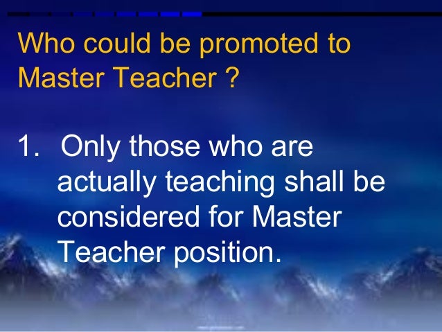 DepED Master Teacher I And II