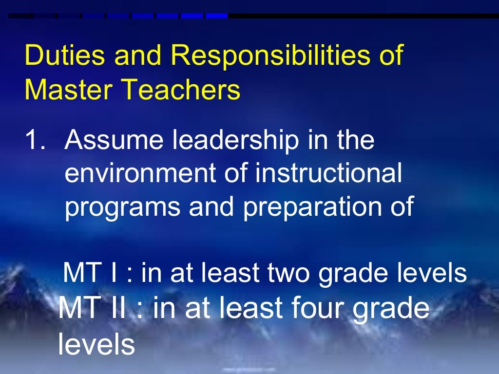 DepED Master Teacher I And II