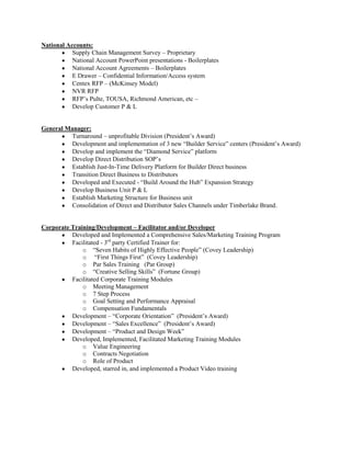 Timberlake Repositioning (Earned President’s Award)