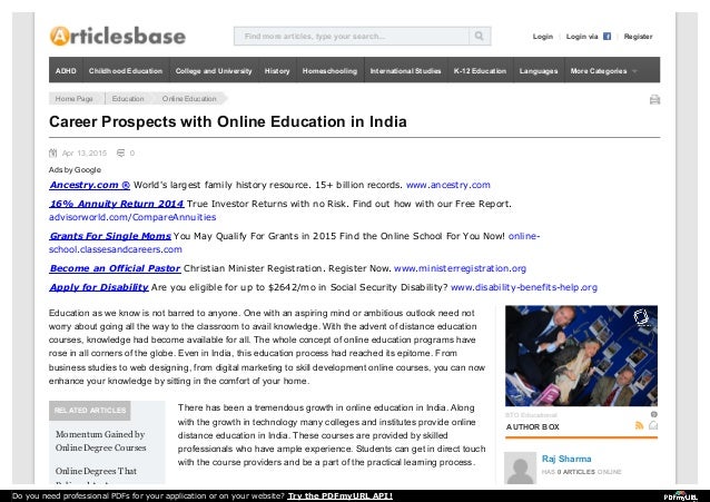 significance of online education in india research paper
