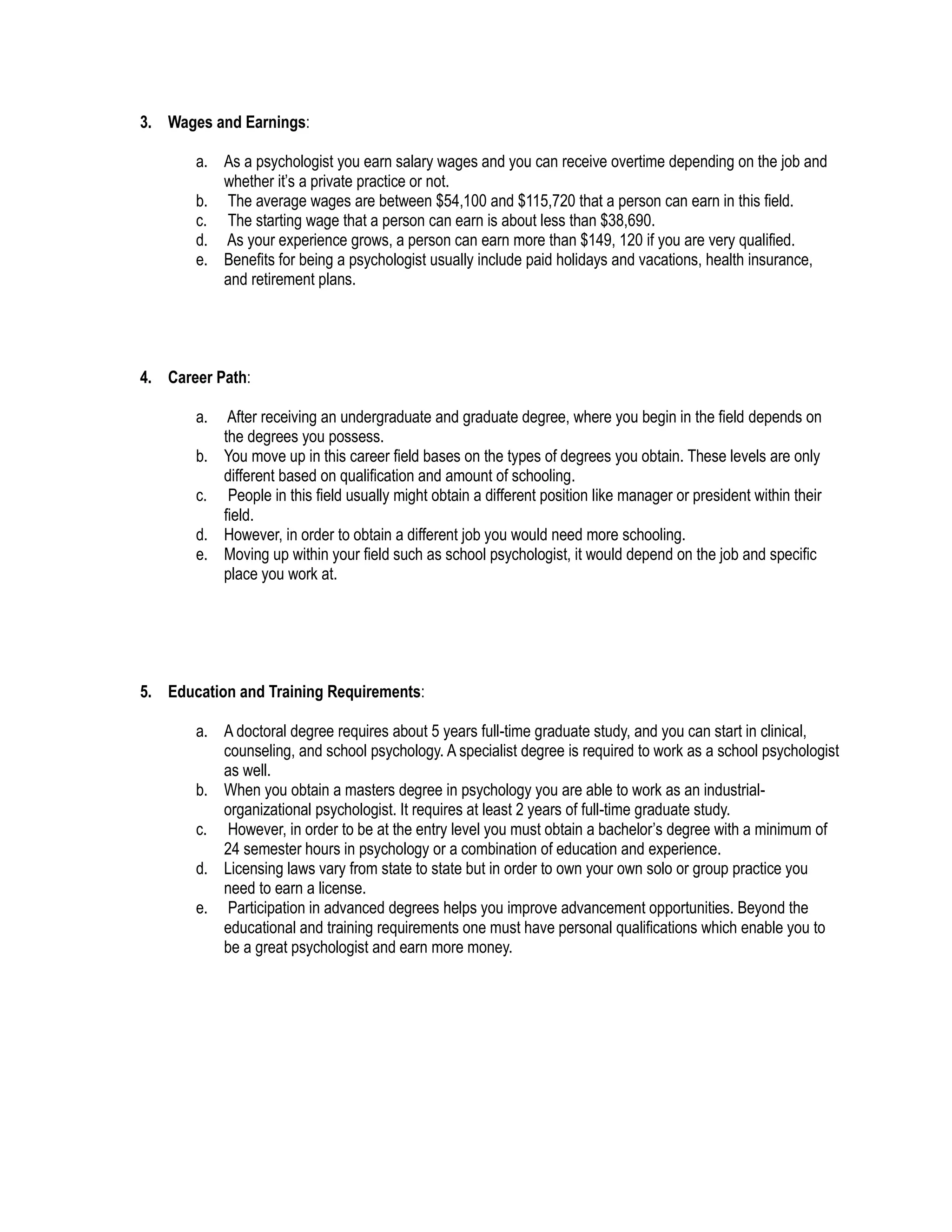 Career research assignment