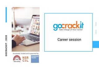 GOCRACKIT.2020
Incubated, funded and supported by
Take Charge of Your Career
Career session
 