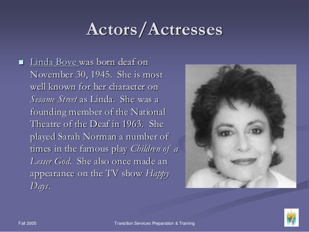 Resume deaf actress