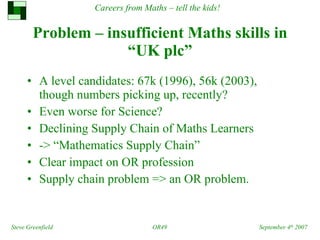 Careers from maths – tell the kids! | PPT