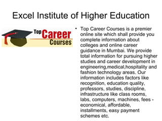Excel Institute of Higher Education ,[object Object]