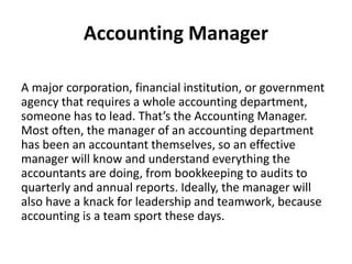 Accounting Leader Example Careers in accounting | PPTX