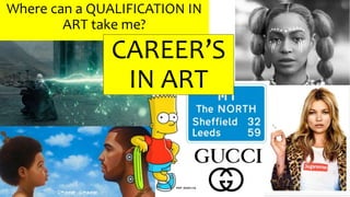 Where can a QUALIFICATION IN
ART take me?
CAREER’S
IN ART
 