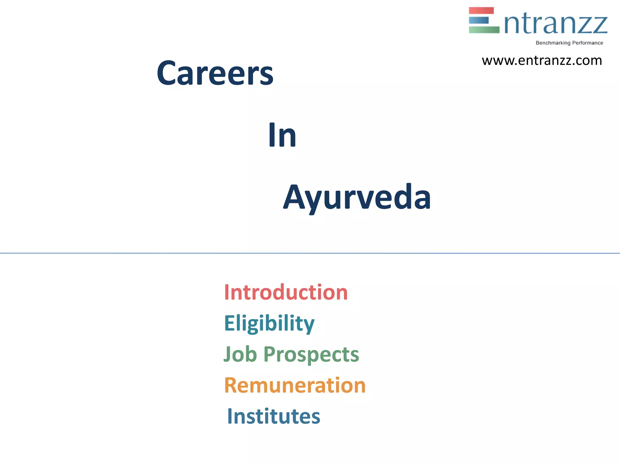 Careers in ayurveda PPT