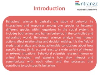 Careers in behavioral science | PPT