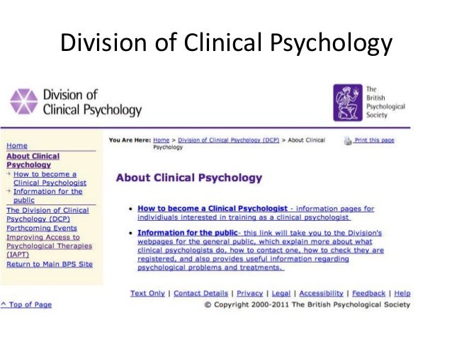 Clinical psychology clearing house