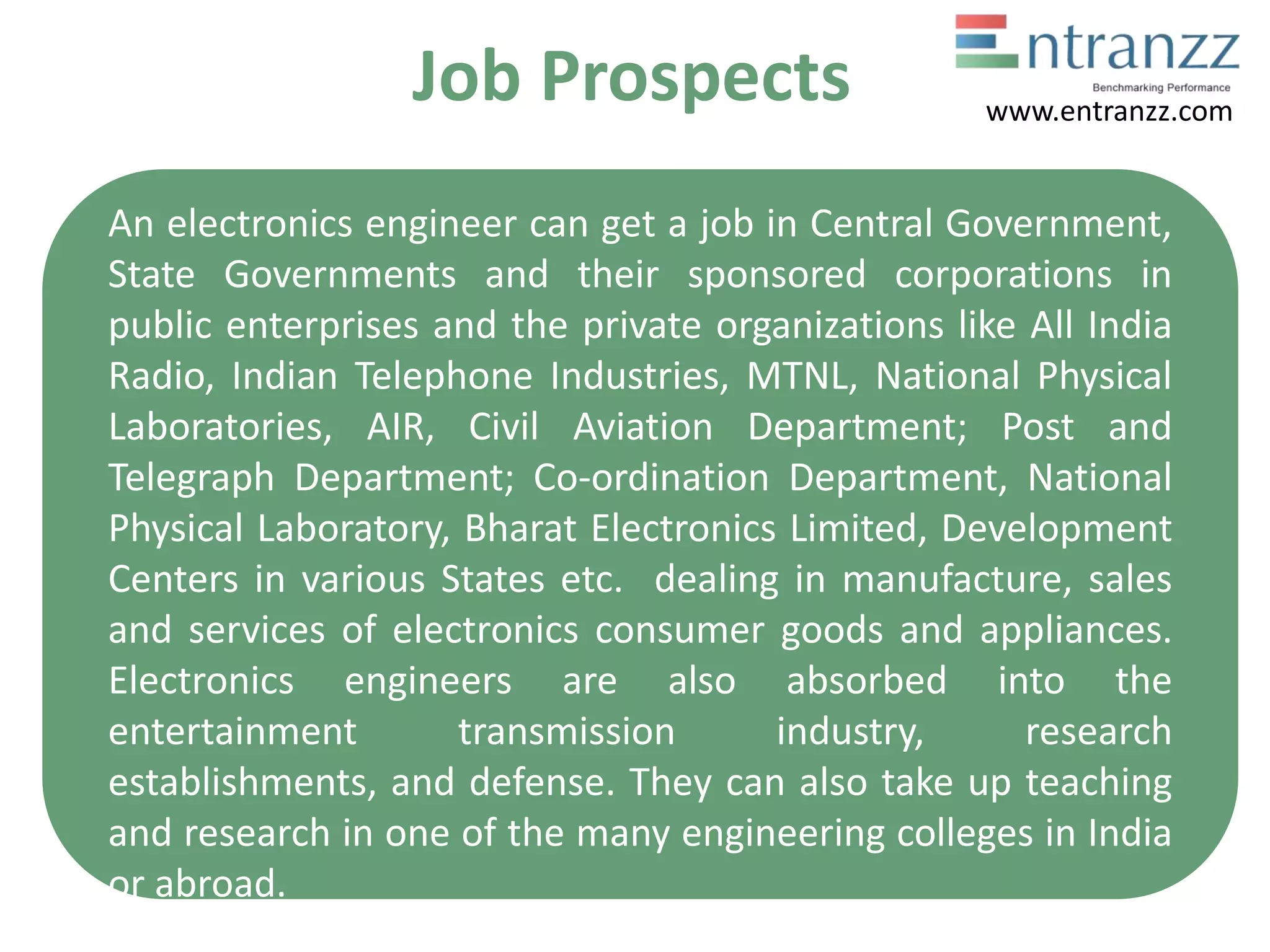 Careers in electronics engineering PPT