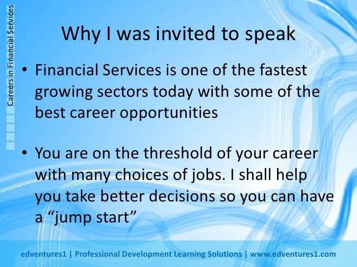 Careers In Financial Services