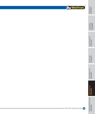 55
CHAPTER1
ataGlance
WETFEET INSIDER GUIDE
CHAPTER2
nonprofit
overview
CHAPTER3
Opportunities
CHAPTER4
OntheJob
CHAPTER5
TheWorkplace
CHAPTER7
ForYourReference
CHAPTER6
GettingHired
 