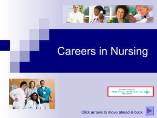 Careers in Nursing
Click arrows to move ahead & back
 