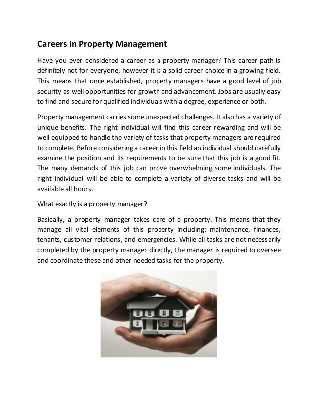 Careers in property management