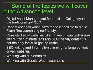 At the implementation level, SEO is sometimes at tussle with creative A fine balance needs to be achieved 