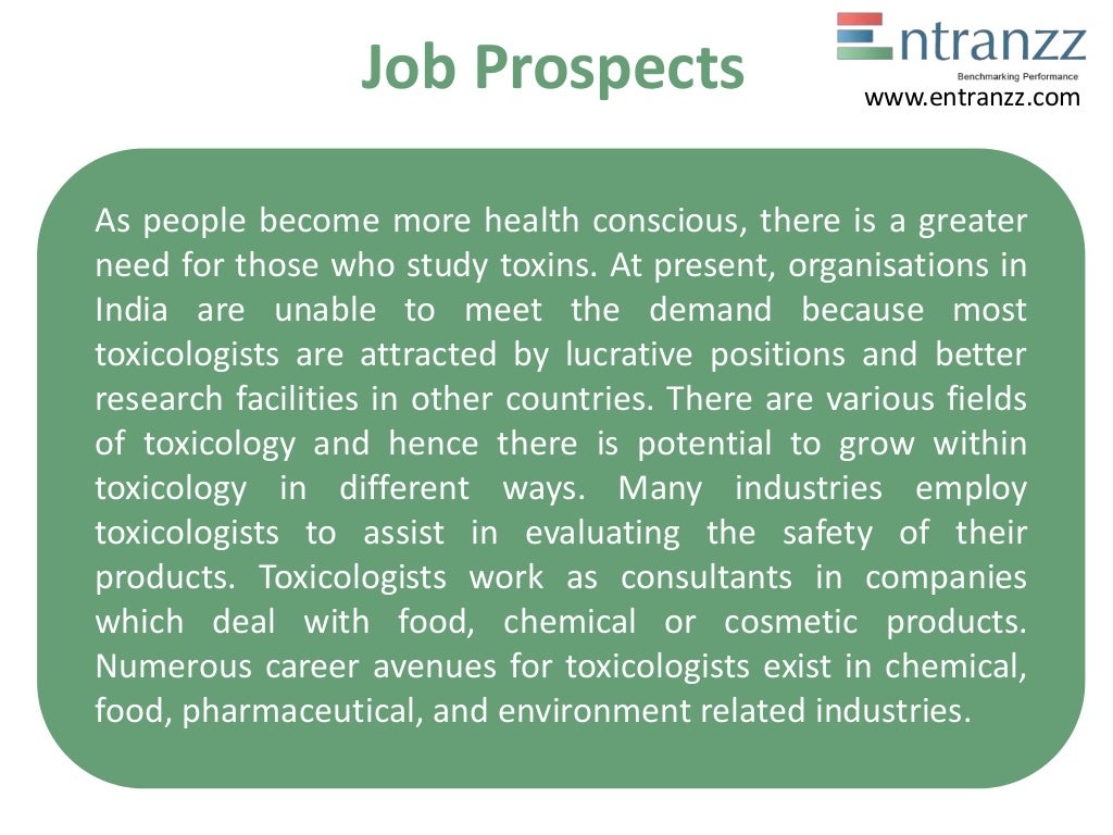 Careers in toxicology