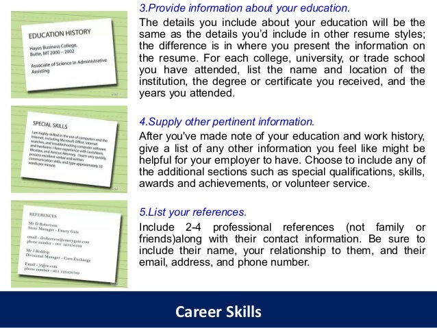 list of career skills