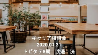 キャリア
キャリア相談会
2020.01.31
トビタテ8期 渡邉 洸
 