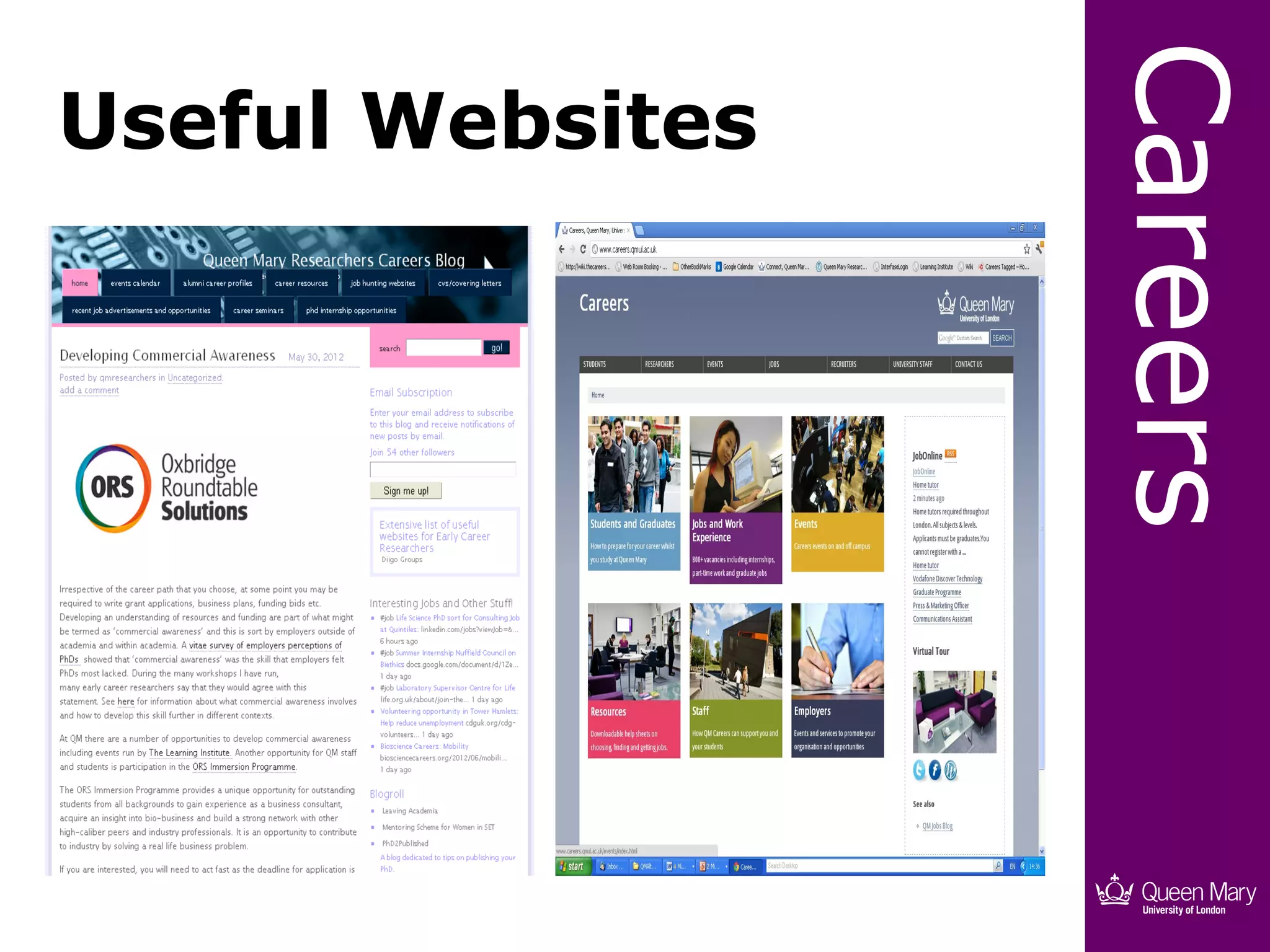 Careers
Useful Websites
 