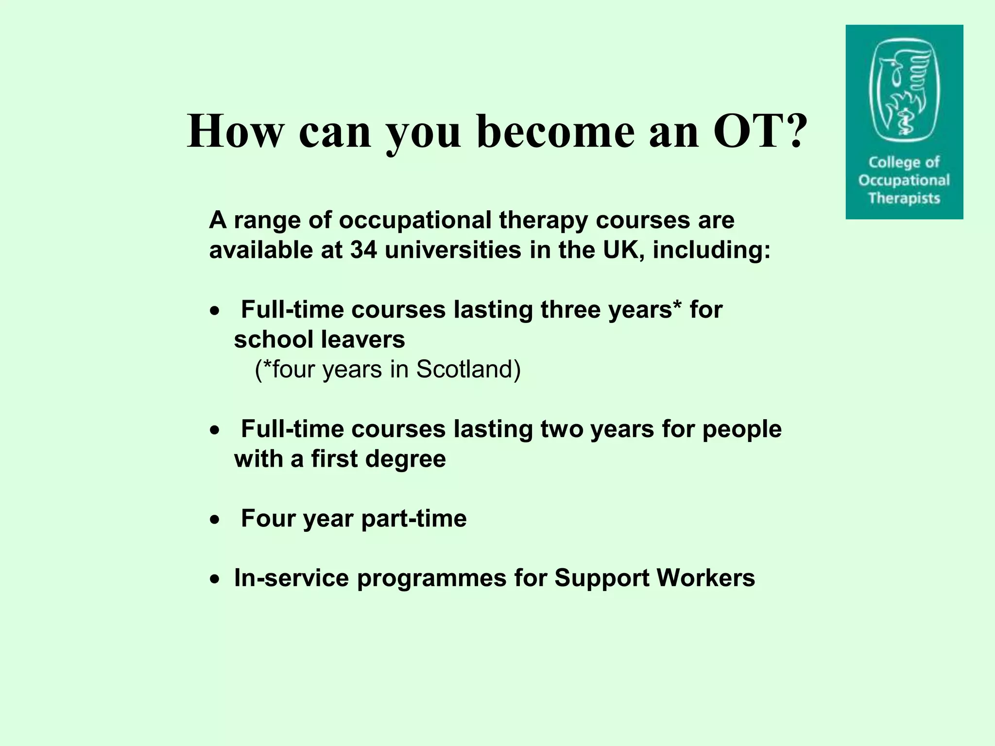 Occupational Therapy Careers presentation | PPTX
