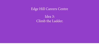 Edge Hill Careers Centre
Idea 3:
Climb the Ladder.