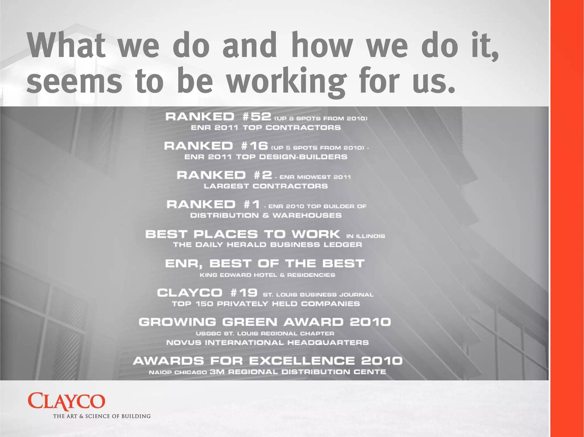 What we do and how we do it,
seems to be working for us.
 