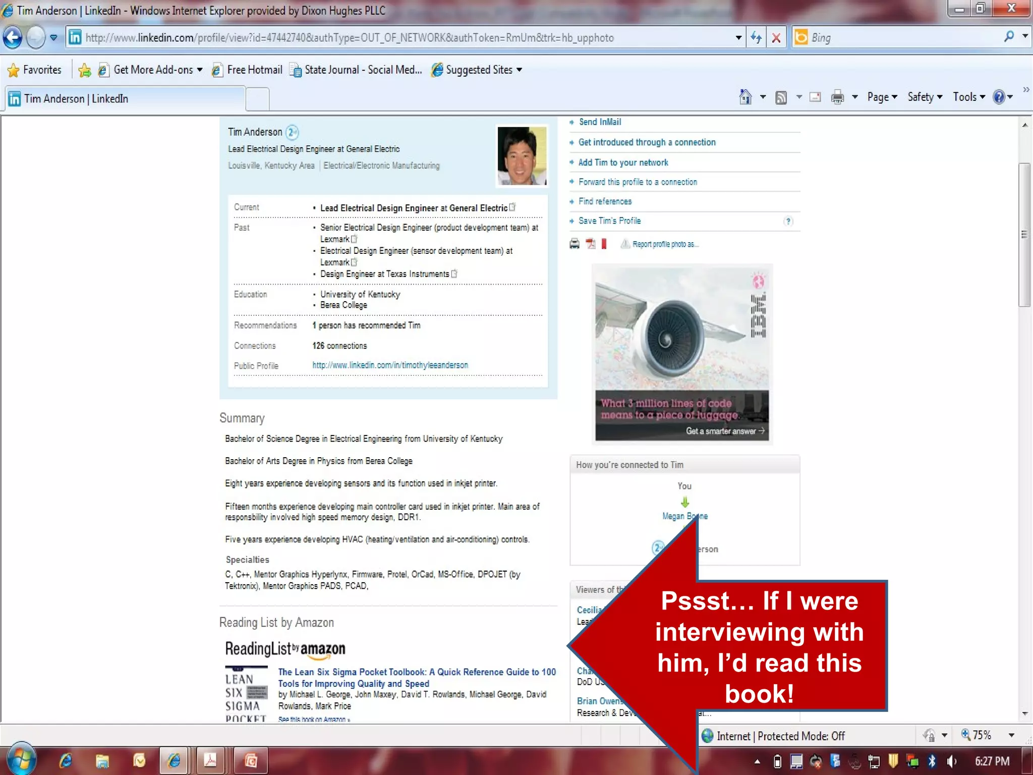 Pssst… If I were interviewing with him, I’d read this book! 