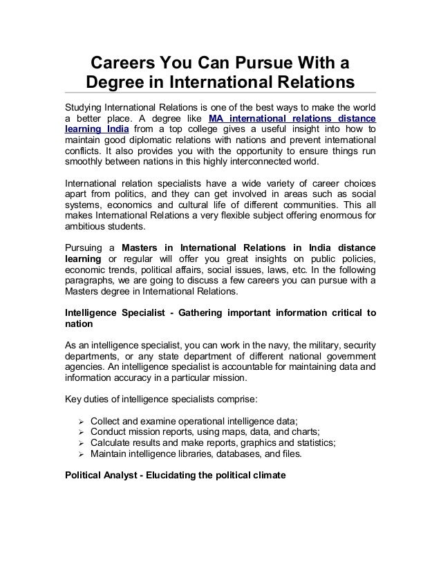 Careers You Can Pursue With a Degree in International Relations