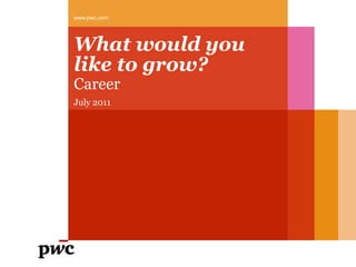 What would you like to grow? Career July 2011 ,[object Object]