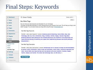 Final Steps: Keywords