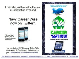 For more current Career & Benefits information go & LIKE http://www.facebook.com/CAREERWISE
 
