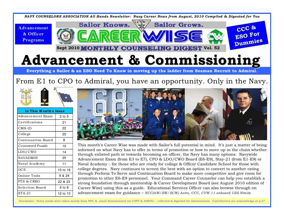 Career Wise Sept advancement commissioning edition 1 