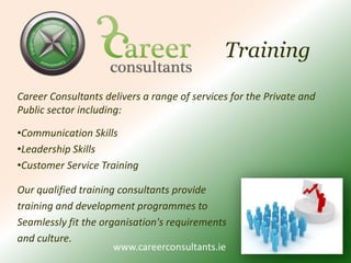 HRM SolutionsAt Career Consultants we offer practical Human Resource Management and Employment Law Support Services to companies who may or may not have an internal HR function, ranging from Sole Traders, to SME’s and Multinationals. Our HRM solutions range from: Contracts of employmentEmployment handbooksPerformance managementHR  audits 