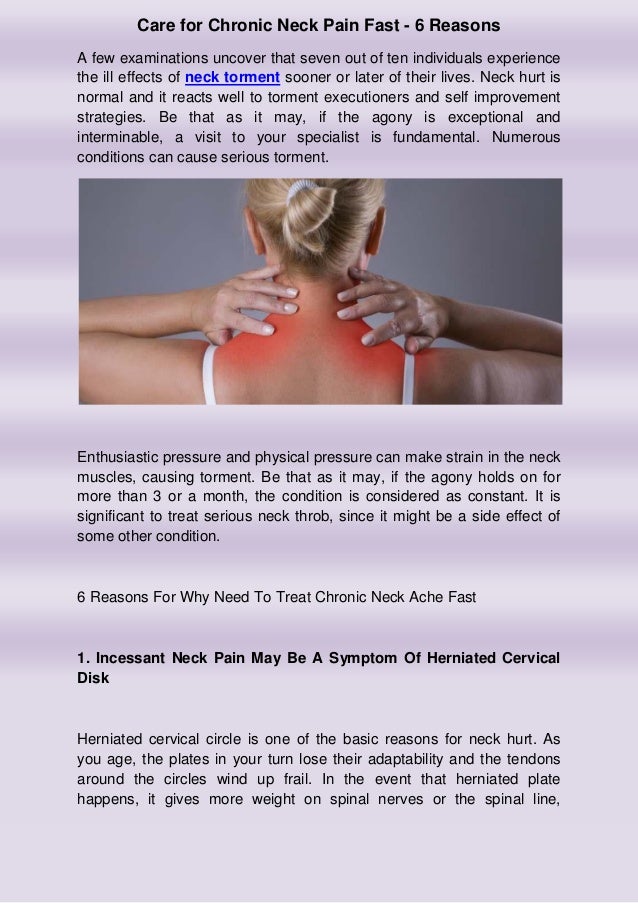 Care for chronic neck pain fast