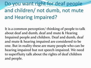 Care for deaf children | PPTX