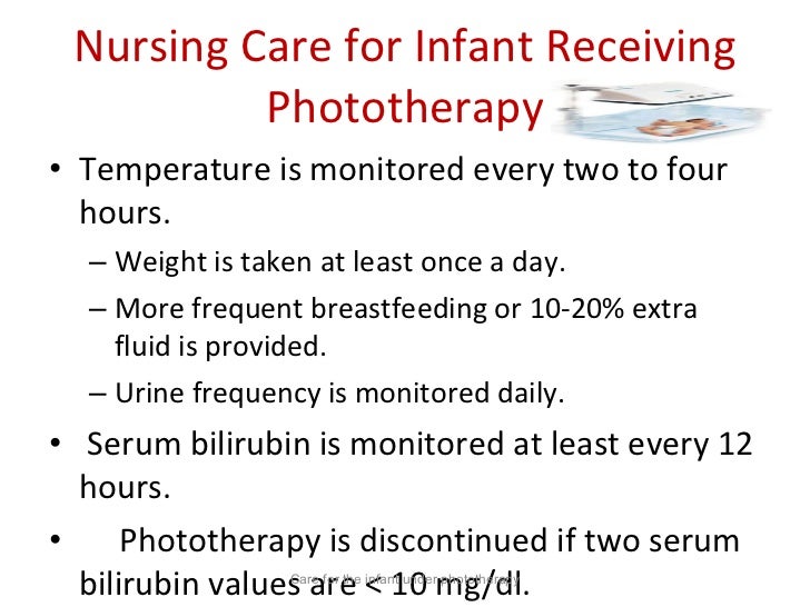 Care for the child uderphototherapy