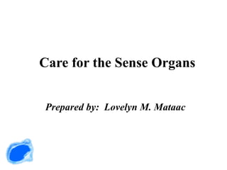 Care for the Sense Organs Prepared by:  Lovelyn M. Mataac 